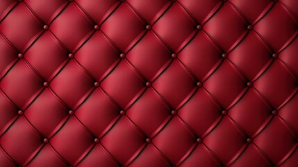 Luxurious Red Leather Upholstery with Distinct Button Tufts Design
