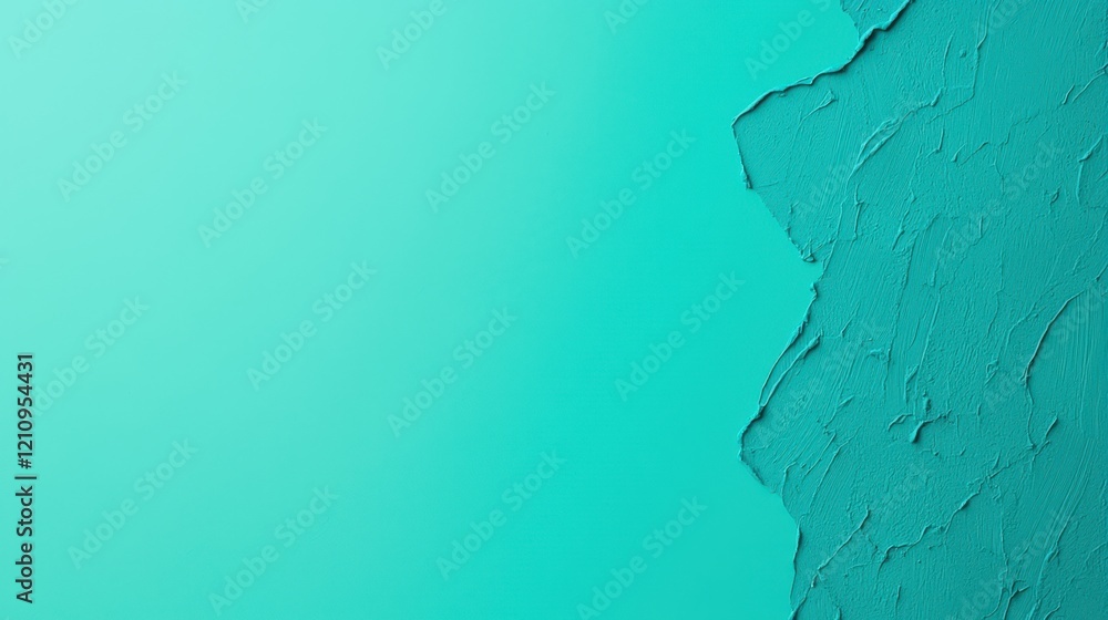 Poster textured turquoise background with unique paint finish and gradient color