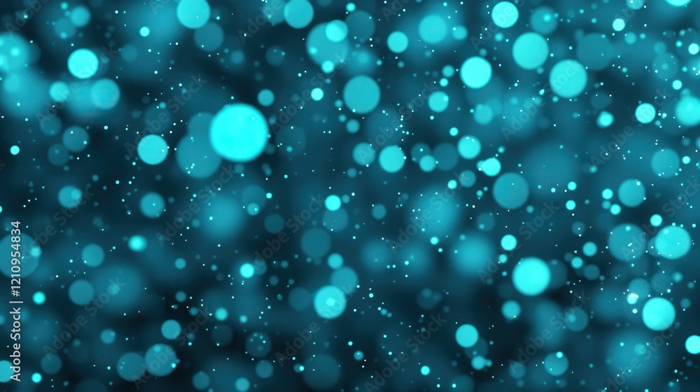 Aufkleber blue bokeh background with soft light circles and sparkling effect