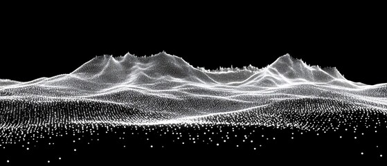 Abstract white landscape on black background.