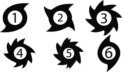 Set of handwritten numbers in grunge ink,Black silhouette numbers of different sizes, Shabby dirty brush stroke font numeral. Vector graphic