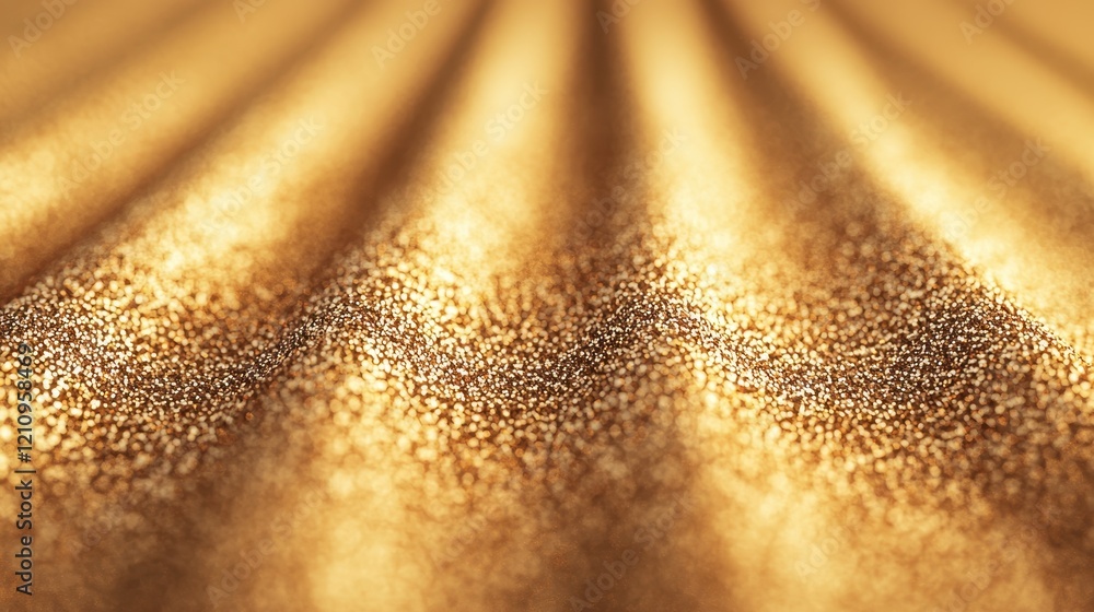 Poster shimmering gold texture with waves and sparkling reflections