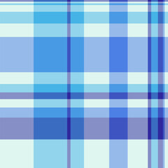 Scarf pattern fabric tartan, duvet cover textile vector texture. Hunter background check plaid seamless in blue and cyan colors.