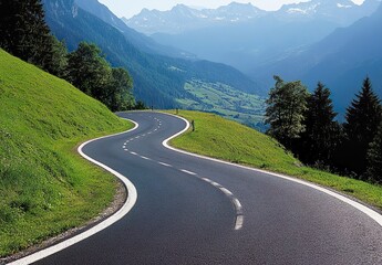 Naklejka premium Scenic mountain nature along the Gerlos Alpine Road