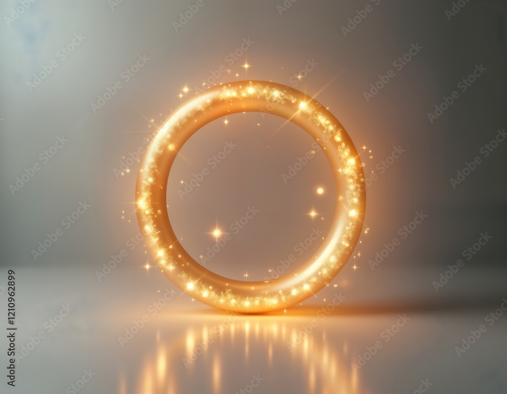 Poster glowing golden circle shape design element. abstract, luxury design template. modern, elegant effect
