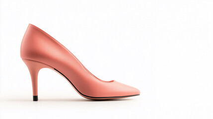 Obraz premium Elegant pink high heel shoe with sleek design and pointed toe. Perfect for formal occasions and stylish outfits.