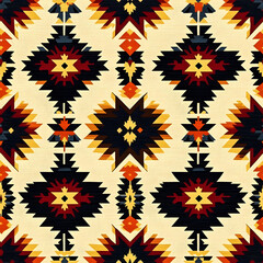 Southwestern Tribal Geometric Textile Pattern Design