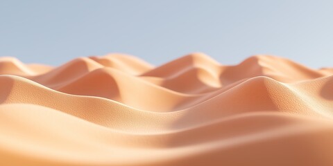 PNG cut out isolated background. A serene depiction of smooth desert dunes with soft curves and a minimalistic texture, set against a clean white background. 