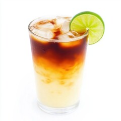 A refreshing iced coffee cocktail infused with a splash of lime, combining the bold flavors of coffee with a zesty citrus twist.
