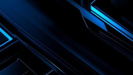 Obraz premium Electric Blue Abstract Technology Grid with Dynamic Light corporate background. Futuristic digital art composition featuring bright electric blue geometric patterns and light trails against a deep nav