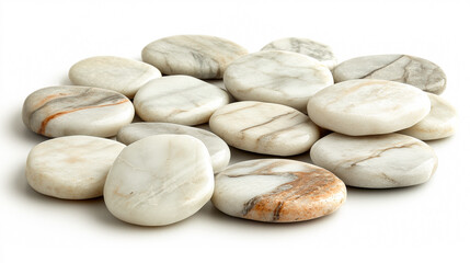 Collection of Polished Marble Stones with Veining