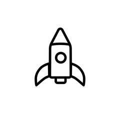 Rocket widget vector, sign and symbol outline. mobile apps icon and technology symbol vector icon