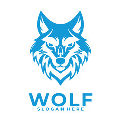 Wolf Face simple logo vector. Wildlife Wolf animal logo vector design template
