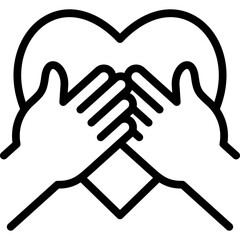 heartfolt icon illustration design with outline