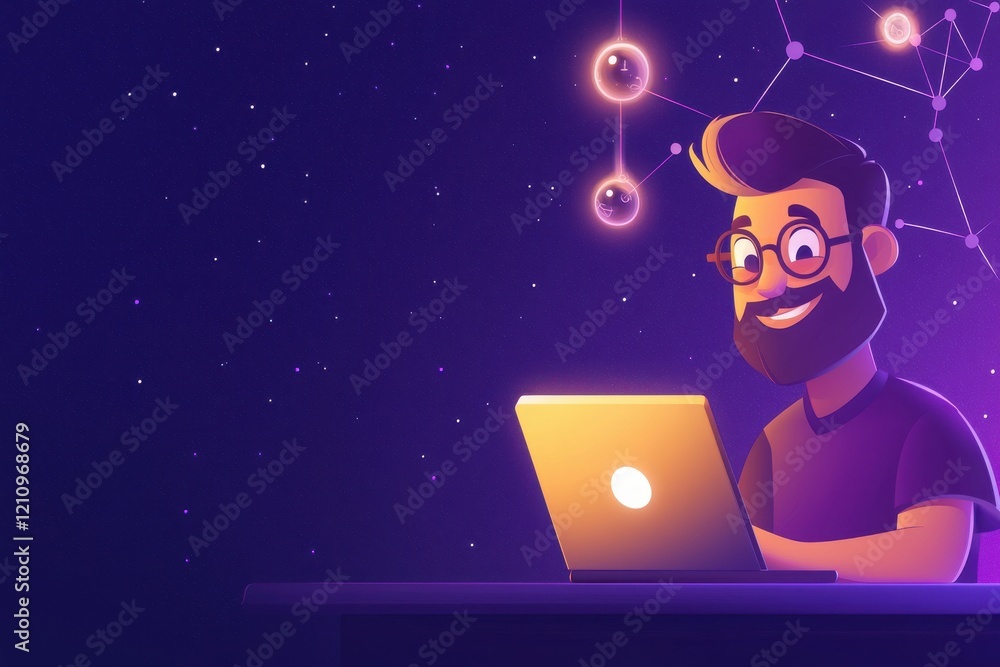 Aufkleber ai tutor explaining chemistry concepts virtual classroom digital illustration educational environmen