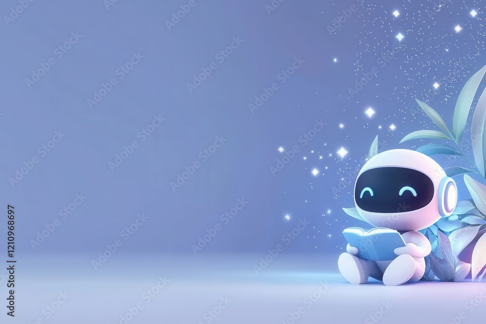 Poster ai-powered character reading to children in a magical environment digital art wonderfully enchanted 