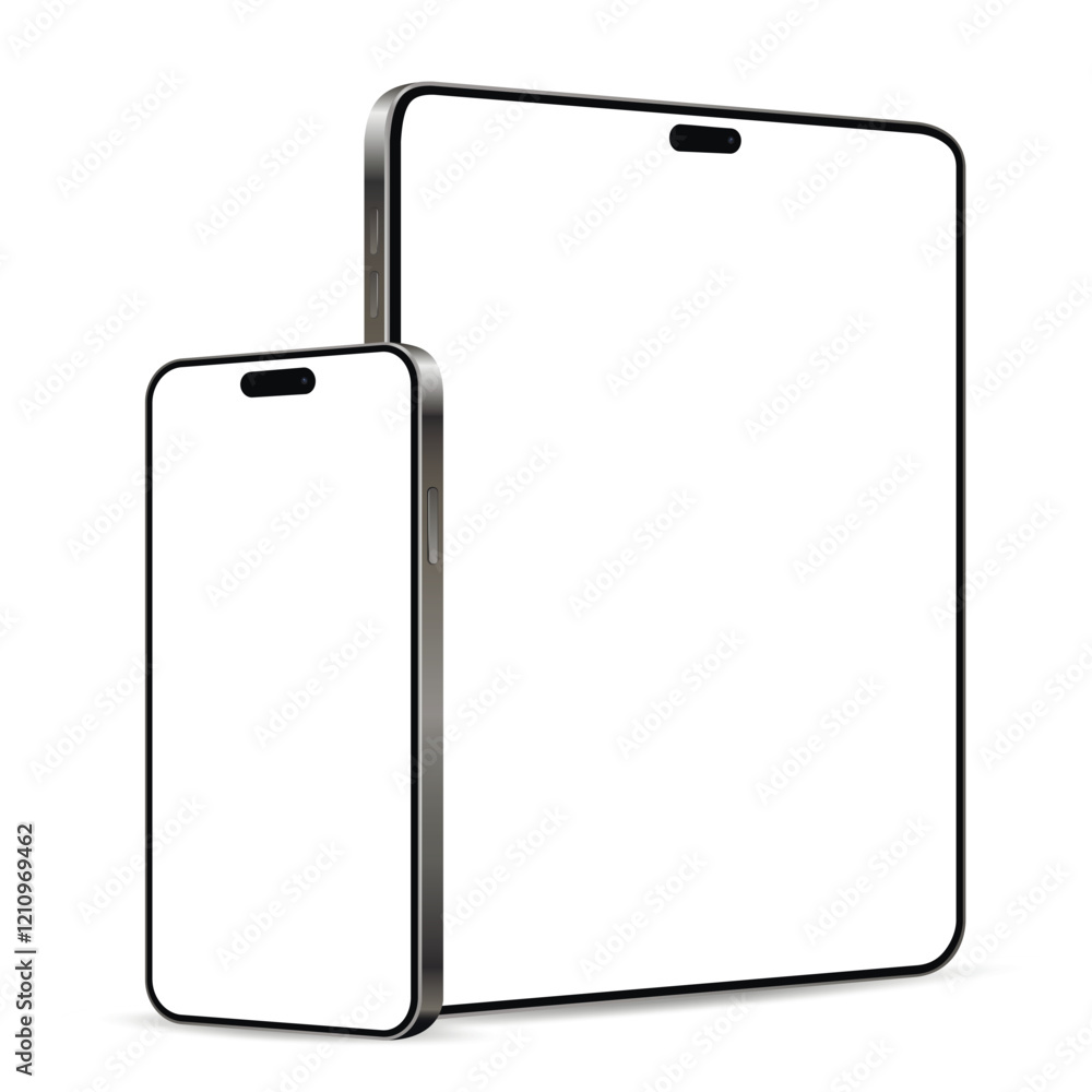 Aufkleber modern devices mockups with blank screens. tablet computer and smartphone