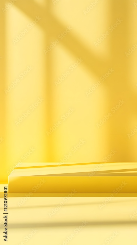 Poster yellow platform and background with window shadows