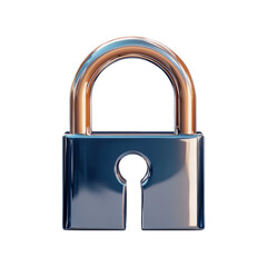 Naklejka premium Metallic padlock isolated on a transparent background, symbolizing security