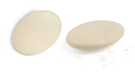 Eraser isolated on white, collage. Different sides