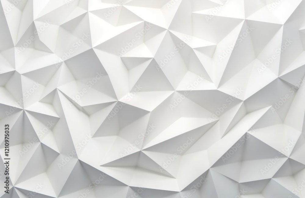 Poster abstract geometric background composed of many interconnected triangles. white textured surface with