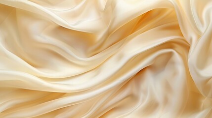 Obraz premium Soft and Elegant Cream Fabric Background with Flowing Textures, Ideal for Textile, Fashion, and Design Projects, Evoking a Sense of Luxury and Comfort