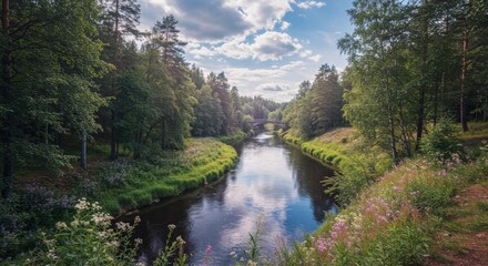 Fototapeta premium mountain river in the forest