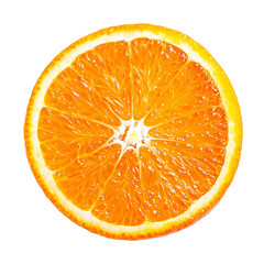 bright orange slice white background