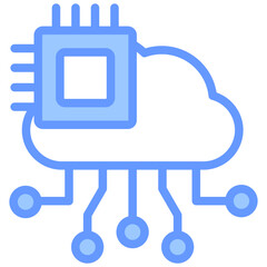 Cloud Computing Blue Icon