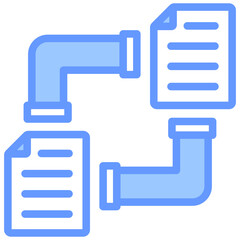 Data Pipeline Blue Icon