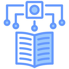 Machine Learning Blue Icon