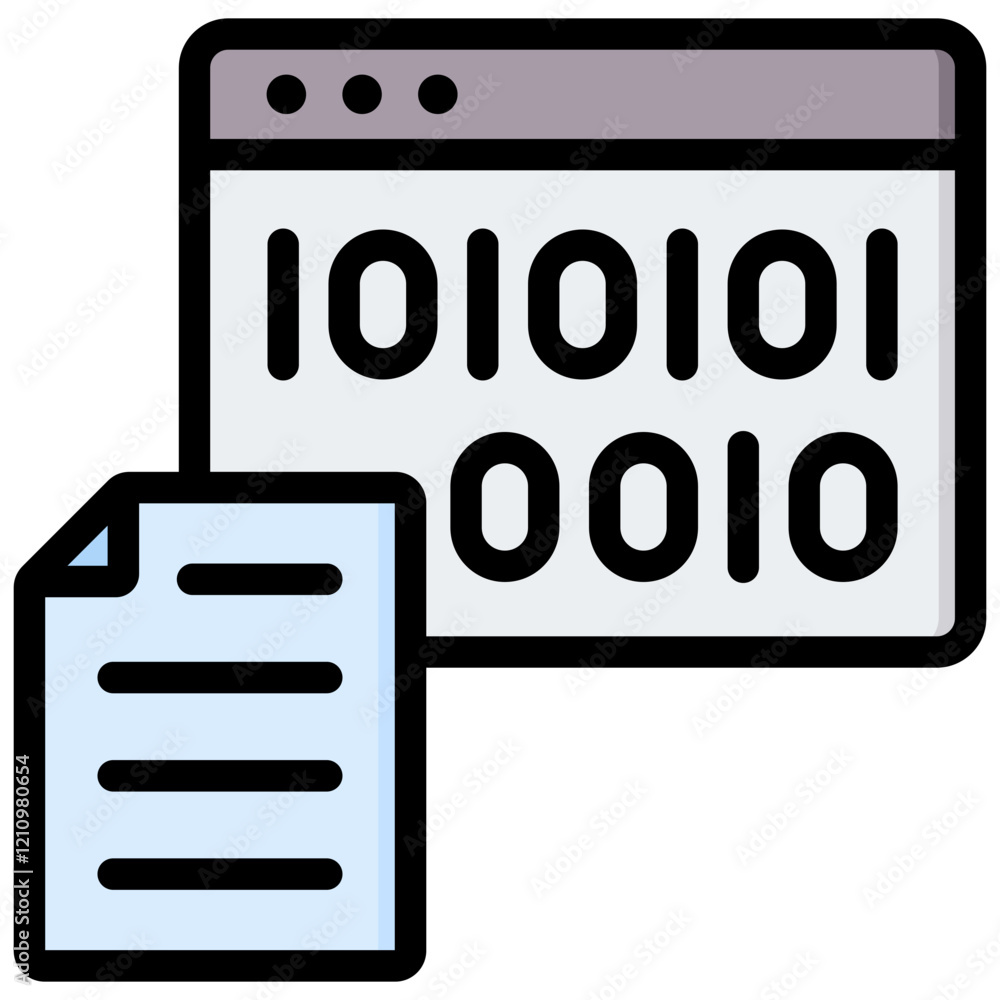 Aufkleber binary outline color icon