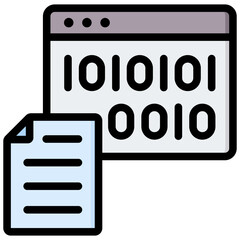Binary Outline Color Icon