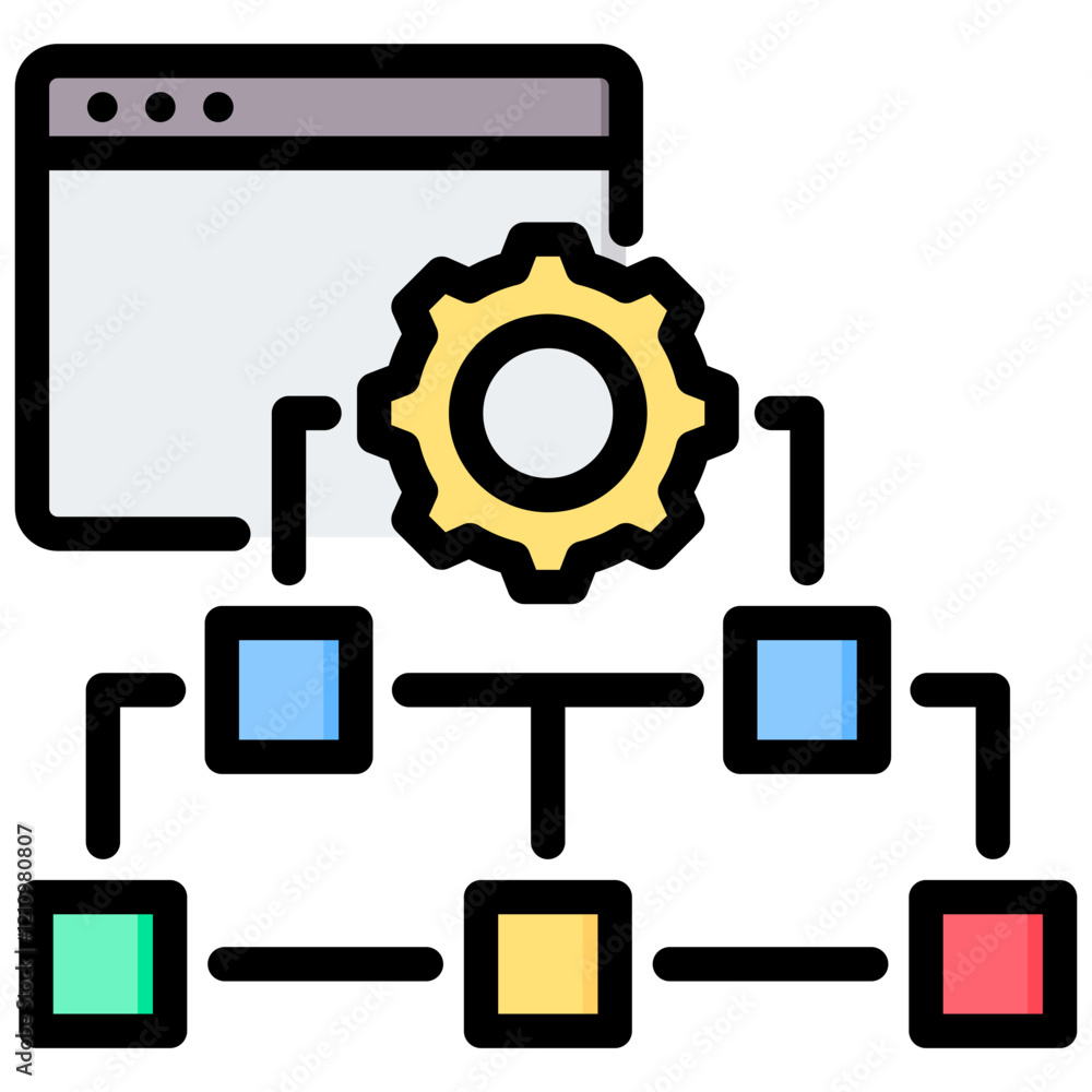 Poster framework outline color icon