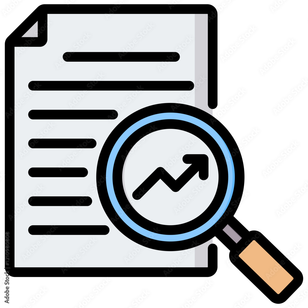 Poster descriptive analytic outline color icon