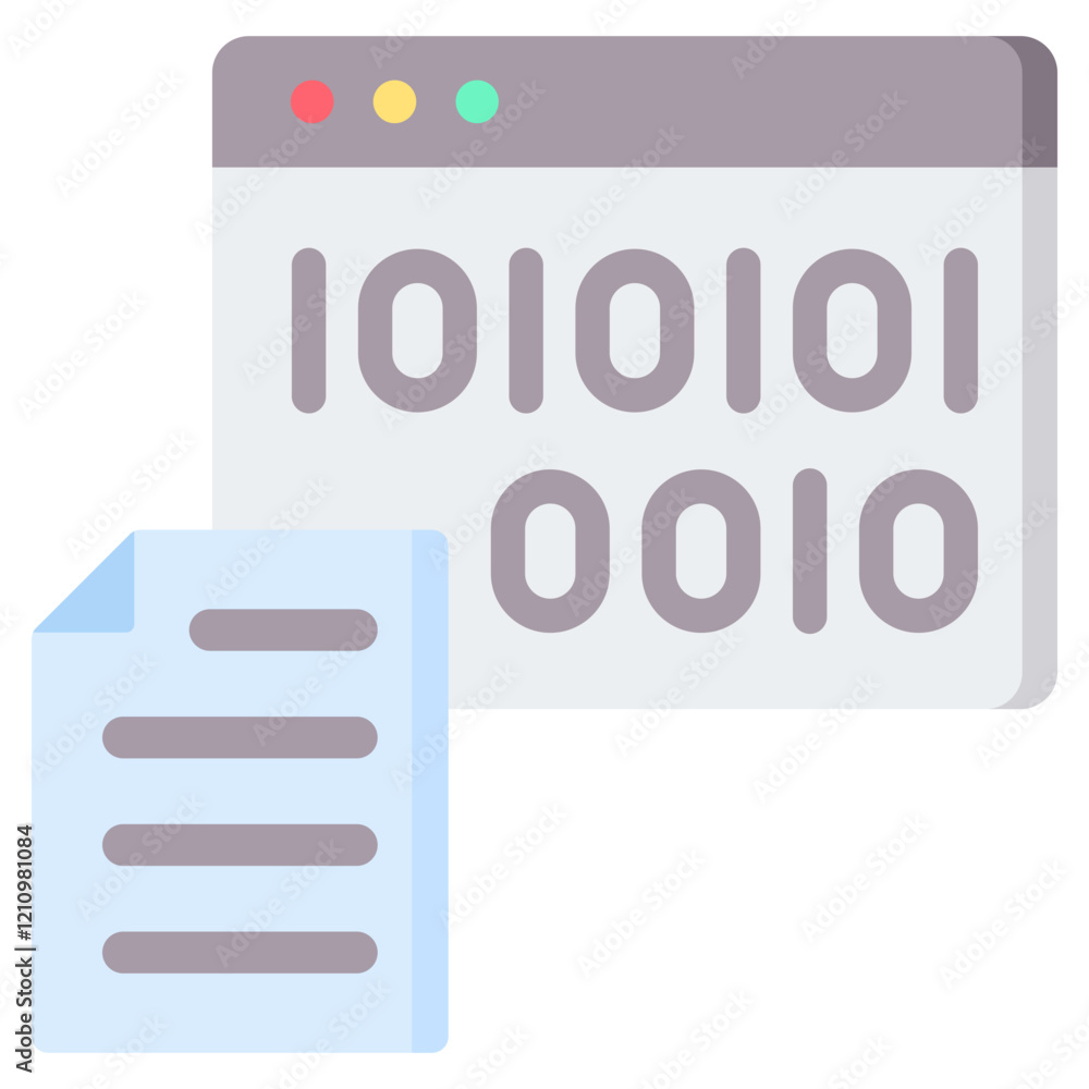 Poster binary flat icon