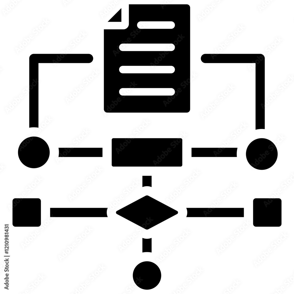 Poster algorithm glyph icon