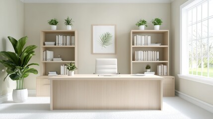 Modern Minimalist Home Office Interior