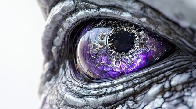 Cybernetic Eye of a Metallic Creature