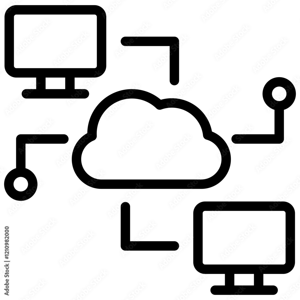 Poster distributed computing outline icon