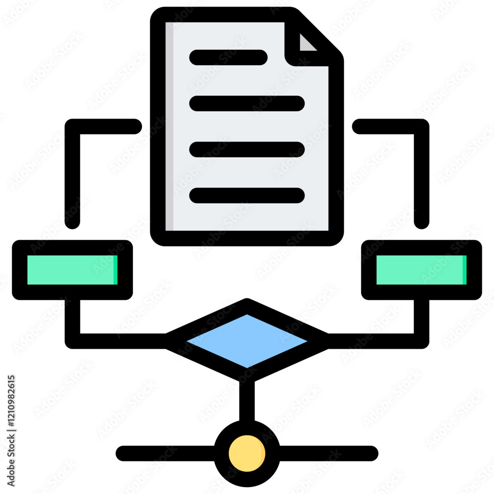 Poster Algorithm Outline Color Icon