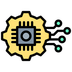 Digitalization Outline Color Icon
