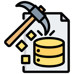Data Mining Outline Color Icon