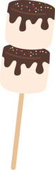 Delicious Marshmallows Covered with Chocolate on Sticks element