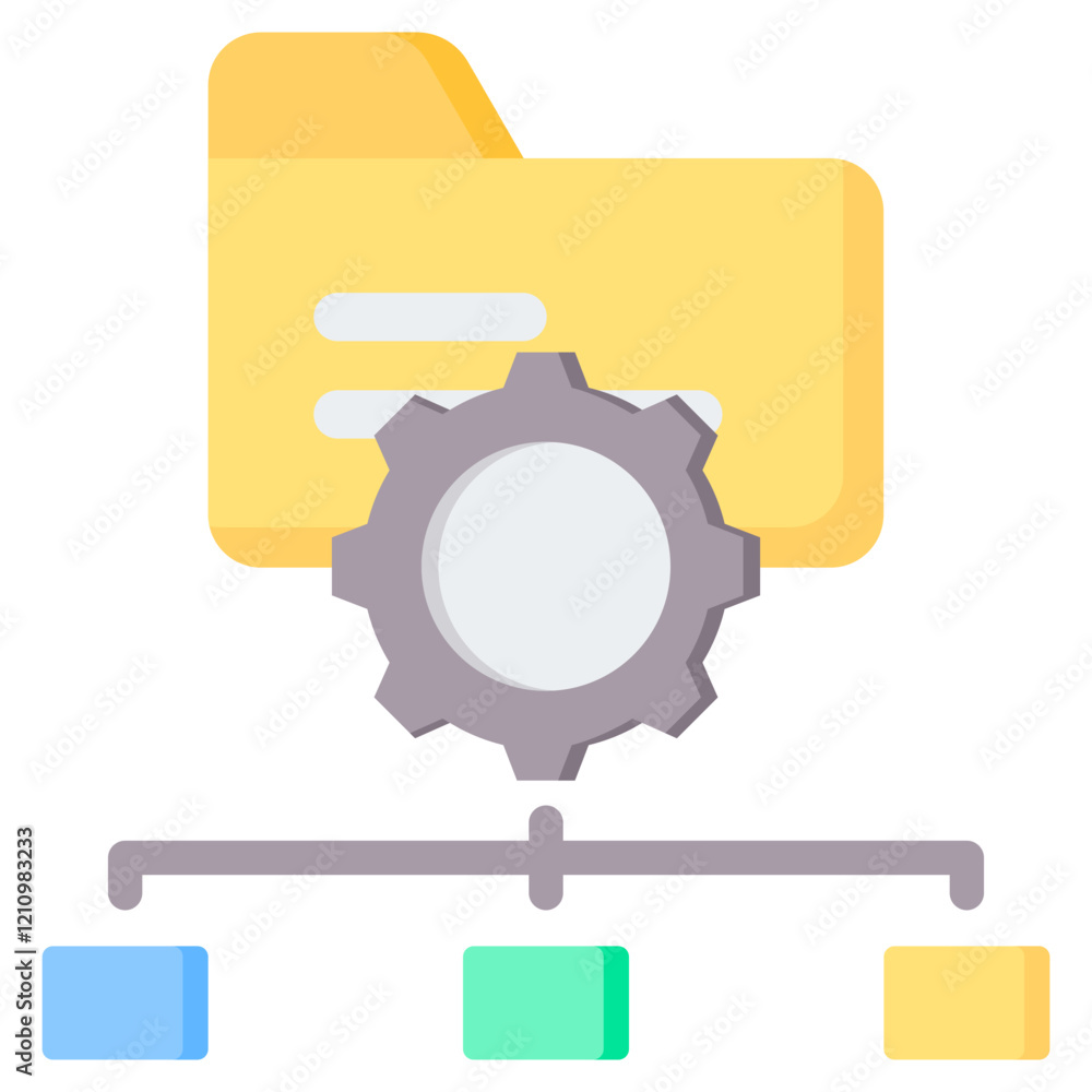 Poster data architecture flat icon