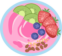 Healthy Berry pink Smoothie Bowl