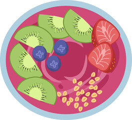 Healthy Pink Smoothie in the Bowl