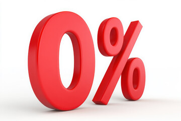 A red number 0 with a red percentage through it