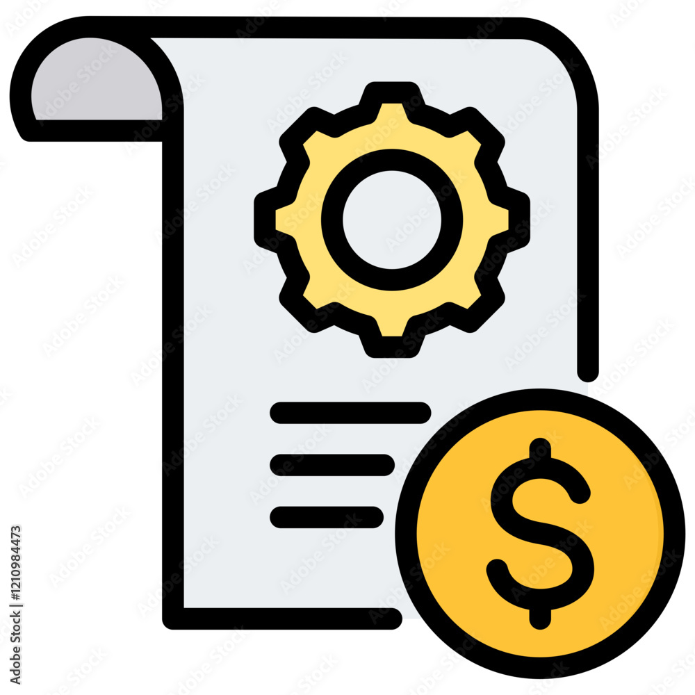 Poster operating expense outline color icon
