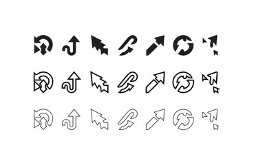 Arrow Icon Designs for Web and Graphic Projects Unique Minimalist Arrow and Circular Icon Set for UI Design